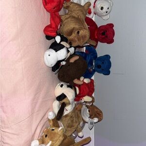 Ty Stuffed Animals Collection - Red, Brown, Blue, White